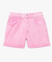 Short en jean femme coloré à taille haute et revers